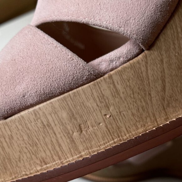 Linea Paolo Blush Pink Emma Chunky Wedge Sandals Size 7 - Picture 13 of 16